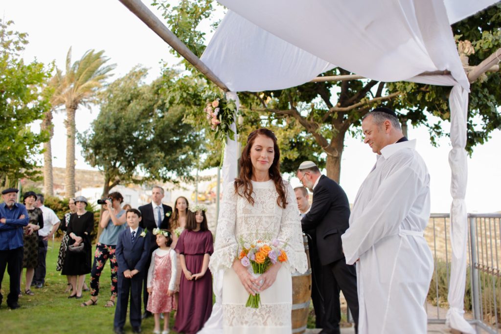 bride and groom at outdoor desert wedding photography session