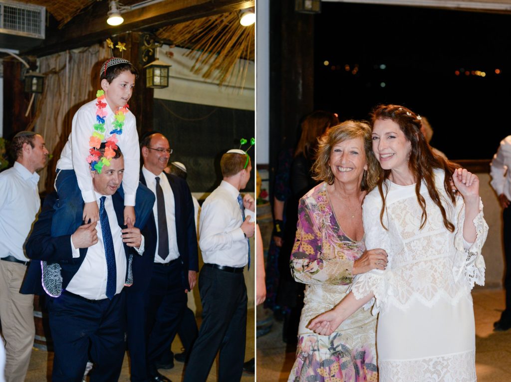 two photos of groom and bride at desert jerusalem wedding 