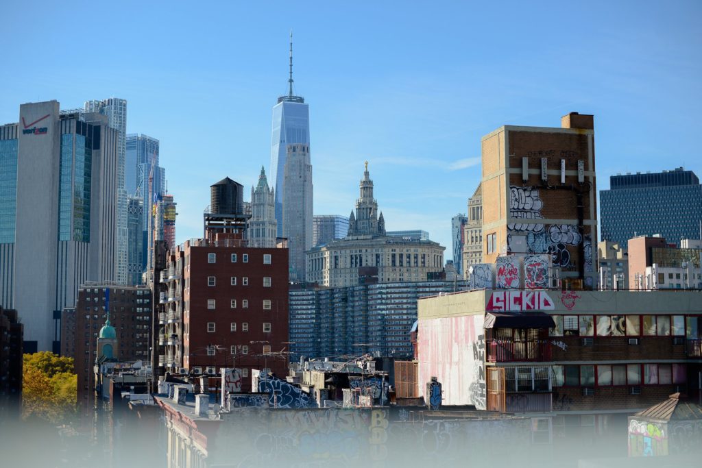 Skyline view of downtown nyc, china town