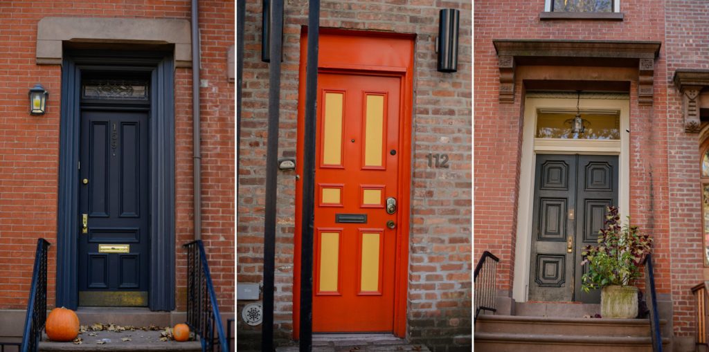 navy, orange, and brown doorways in new york city - Lauren Newman Photography