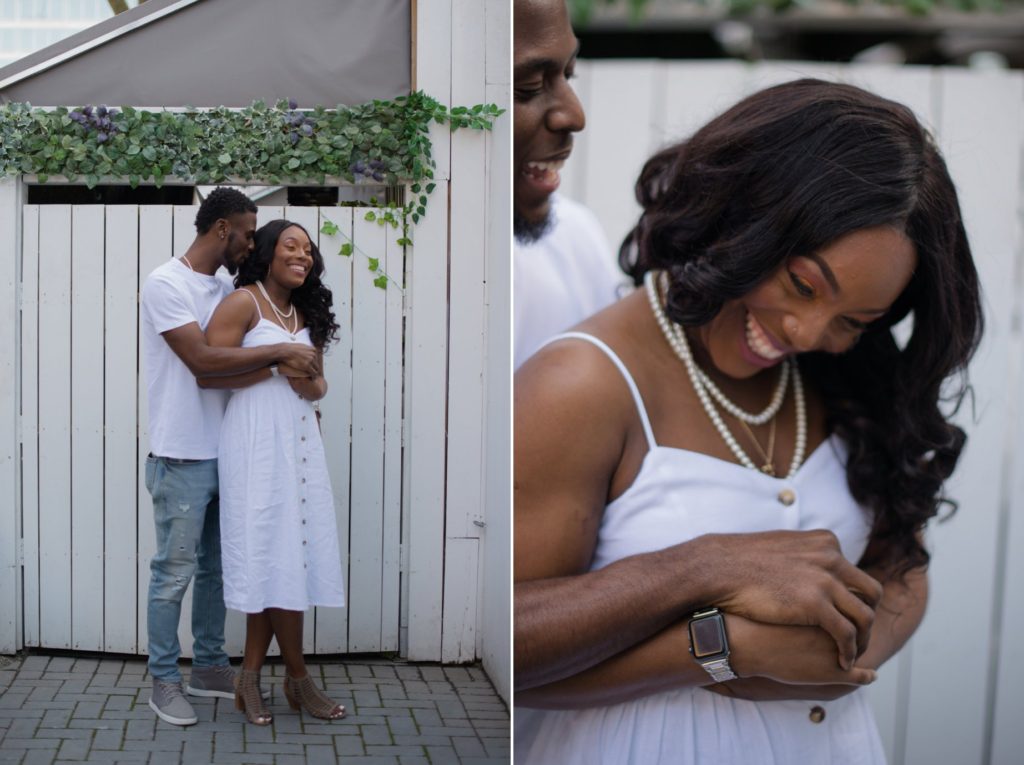 White cotton dress what to wear to an engagement session