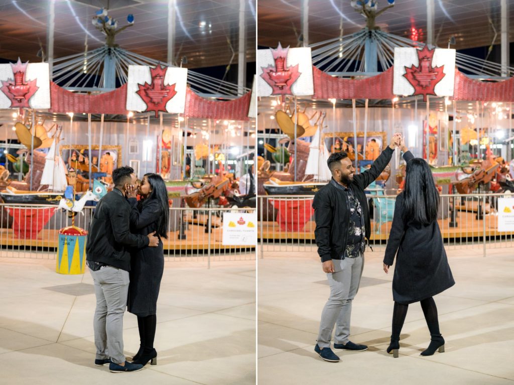 Toronto Surprise Carousel Engagement Proposal Photos