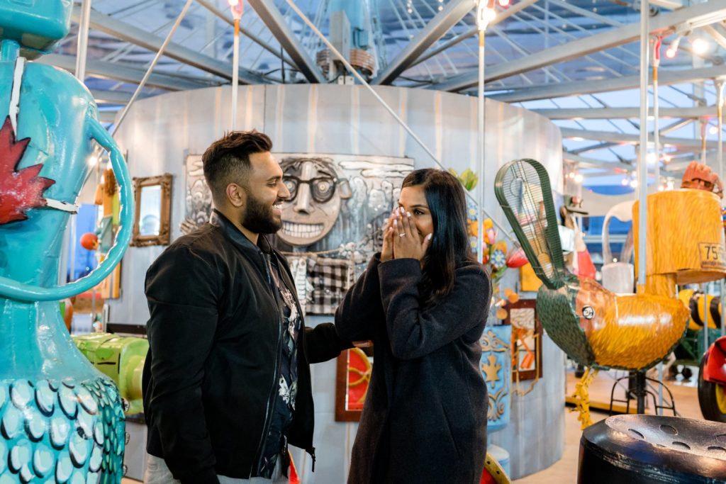 Toronto Surprise Carousel Engagement Proposal Photos